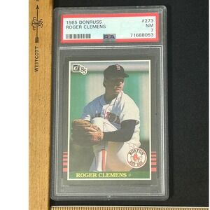1985 Donruss Roger Clemens Boston‎ Red Sox Baseball Card PSA Graded NM 7